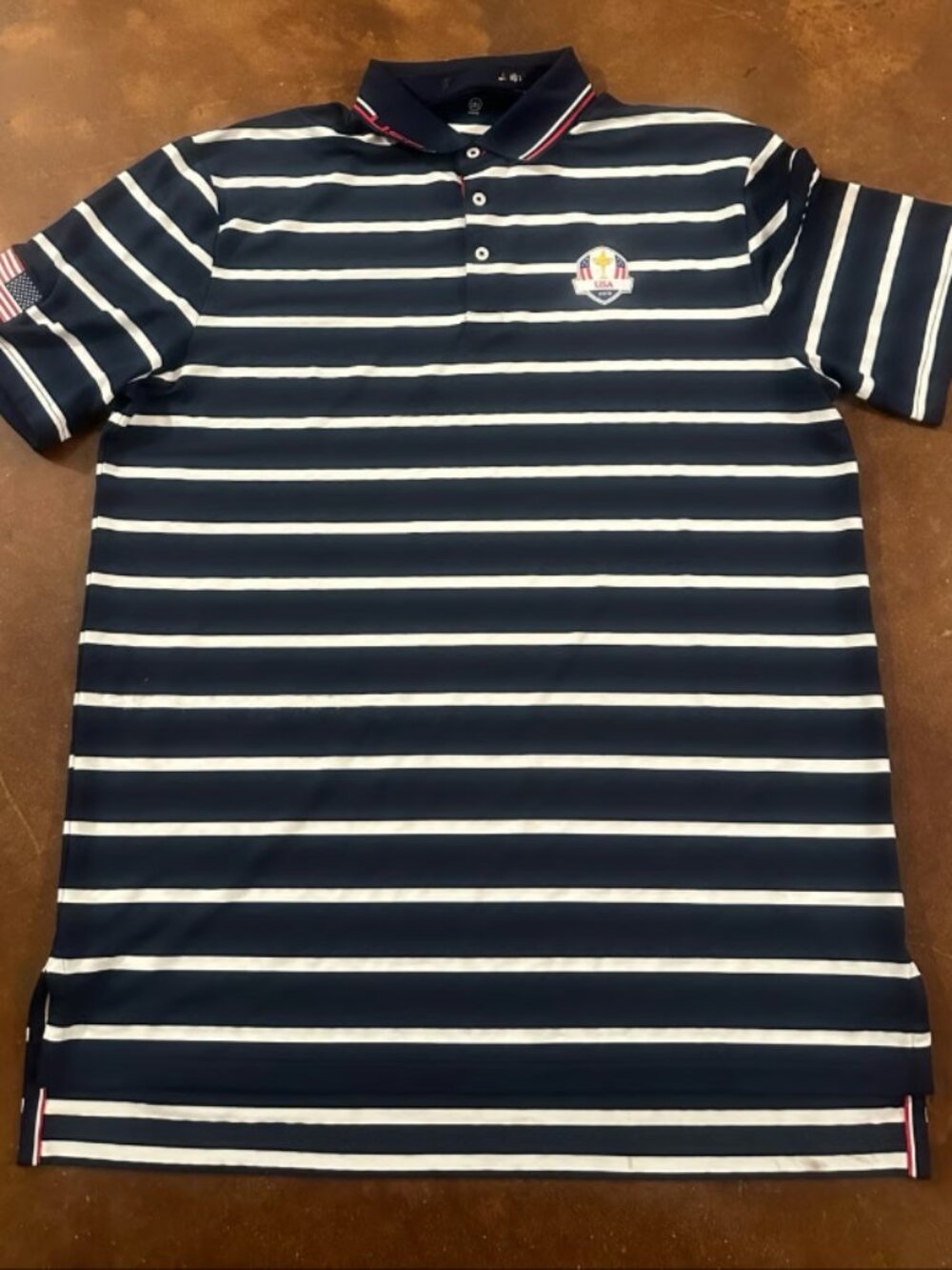 Ralph Lauren RLX 2018 Ryder Cup Team USA Striped Golf Polo Shirt (Mens Large)